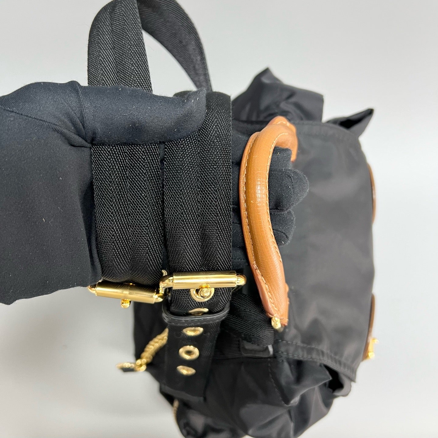 Preloved Burberry Backpack Black XJ5558